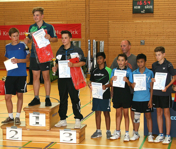 Bastian (ganz rechts) mit einem sehr guten 5. Platz bei den TOP 12 in Rheinböllen.